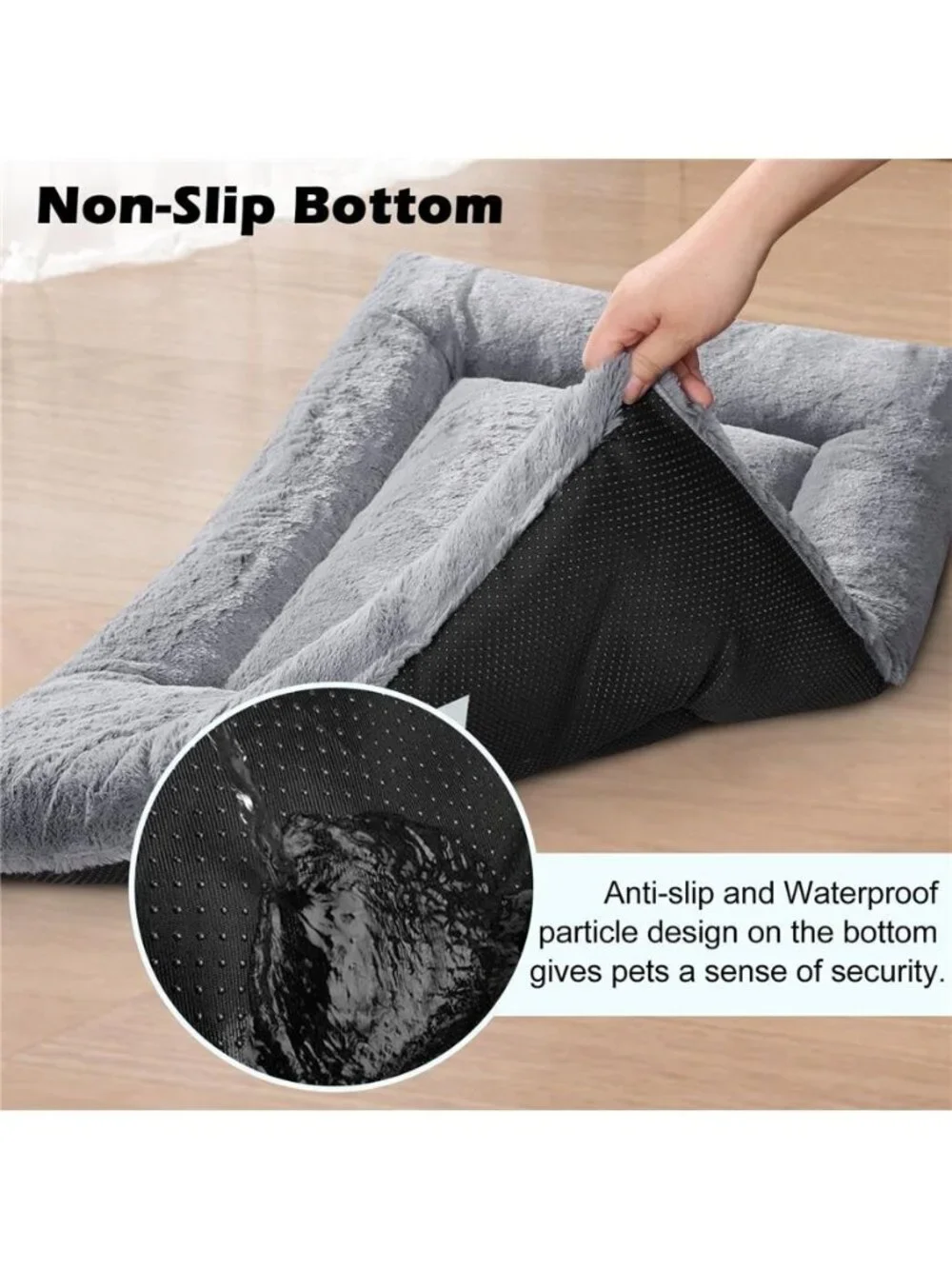 Plush Washable Dog Bed Ultra Soft Dog Crate Mat Kennel Pad Anti-Slip 36